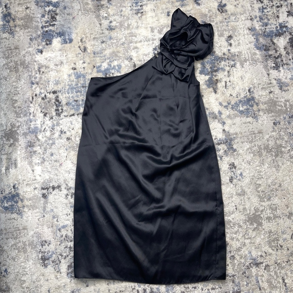7 for all mankind Silk One Shoulder Black Dress size XS